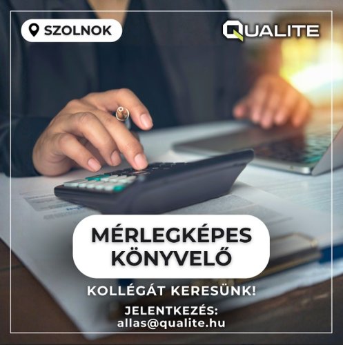 Mérlegképes könyvelő állás Szolnok – teljes körű könyvelés