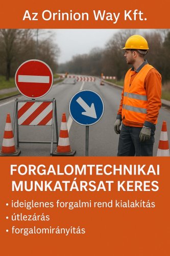 Forgalomtechnikai munka Budapest – B kategóriás jogosítvánnyal