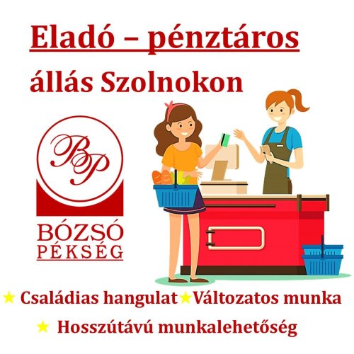 Eladó-pénztáros állás Szolnok – Élelmiszerüzlet