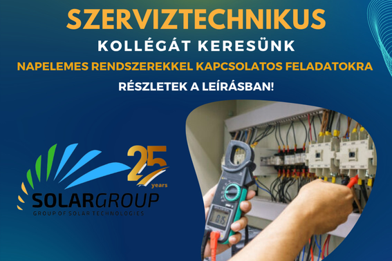 Napelemes szerviztechnikus ​állás Békéscsaba – kiemelt bérezés